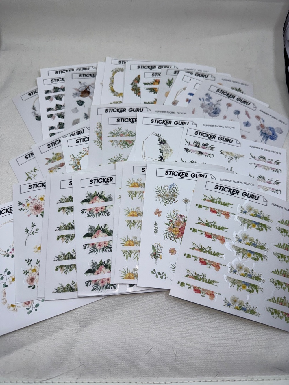 Sticker Guru Floral Decal Sheets - Assorted Flowers Planner Stationary 30+pcs